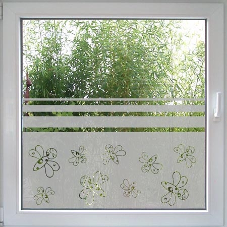 Blickdichte Fensterfolie Summy in Sandstrahloptik