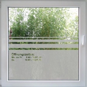 Fenstertattoo Unsere Öffnungszeiten